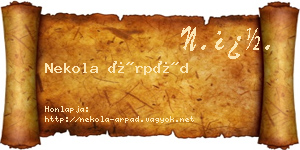 Nekola Árpád névjegykártya