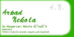 arpad nekola business card